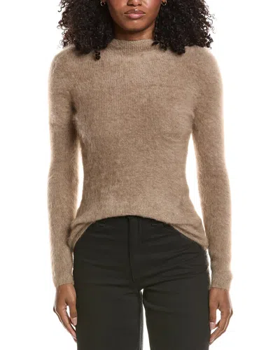 Elie Tahari Mock Neck Cashmere Sweater In Brown