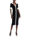 Elie Tahari The Myra Sweaterdress In Noir/sky White