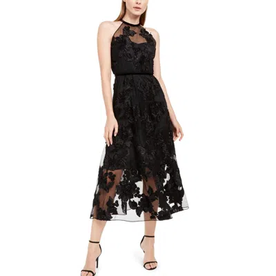 Elie Tahari Myranda Womens Embellished Halter Party Dress In Black
