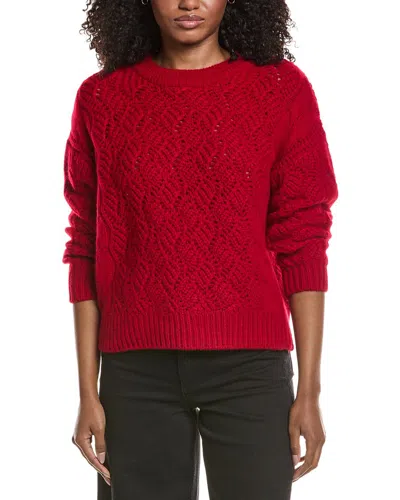 Elie Tahari Novelty Stitch Cashmere Sweater In Red