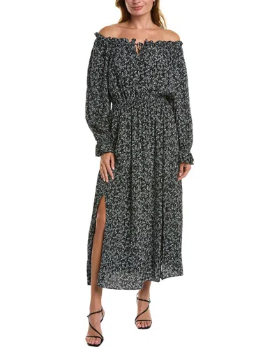 Elie Tahari Women's Night Floral Silk Off-the-shoulder Midi-dress In Night Floral Print