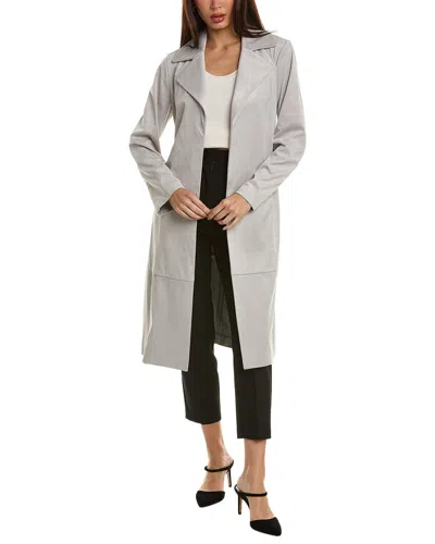 Elie Tahari Open Front Trench Coat In Grey