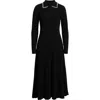 Elie Tahari Penny Embellished Collar Pleated Long Sleeve Cashmere Sweater Dress In Black