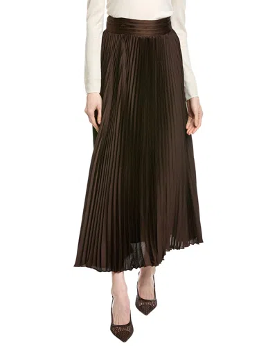 Elie Tahari Pleated Midi Skirt In Brown