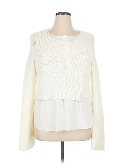 Pre-owned Elie Tahari Pullover Sweater In White