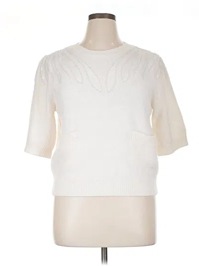 Pre-owned Elie Tahari Pullover Sweater In White