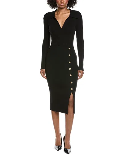 Elie Tahari Rib Knit Midi Dress In Black