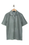 Elie Tahari Ribbed Velour Polo In Green
