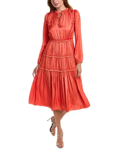 Elie Tahari Ruffle Midi Dress In Wild Flower