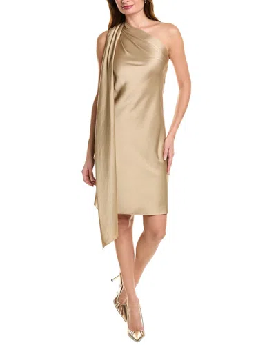 ELIE TAHARI SATIN ONE-SHOULDER MINI DRESS