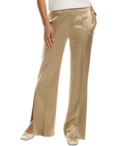 Elie Tahari Satin Side Slit Pant In Brown