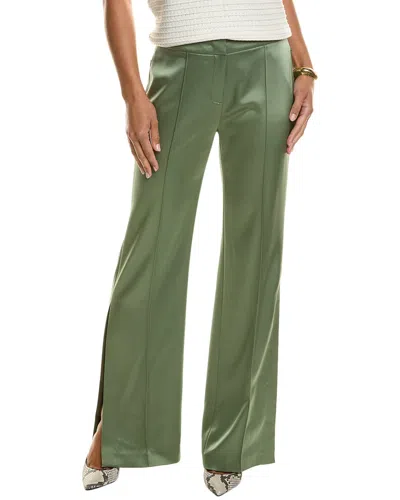 Elie Tahari Satin Side Slit Pant In Green