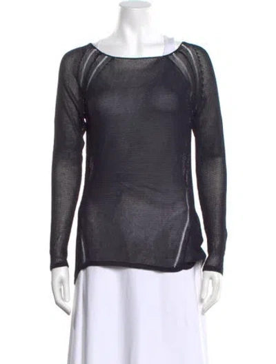 Pre-owned Elie Tahari Scoop Neck Sweater In Blue