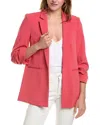 Elie Tahari The Stella Notched-lapel Open-front Blazer In Red
