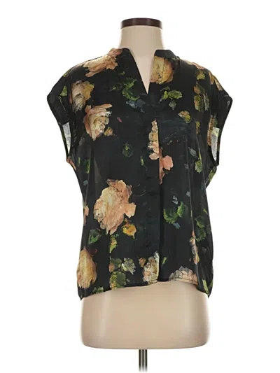 Pre-owned Elie Tahari Short Sleeve Blouse In Black