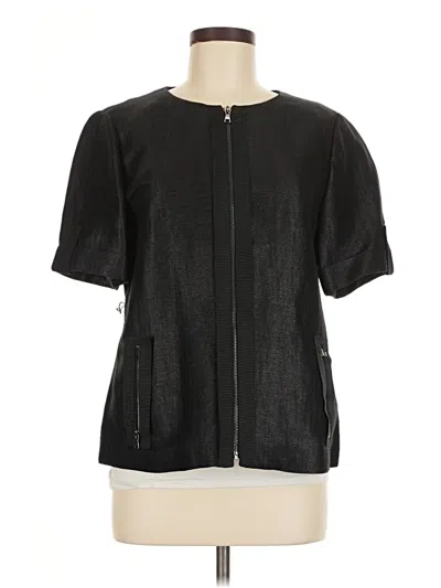 Pre-owned Elie Tahari Short Sleeve Blouse In Black