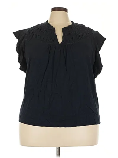Pre-owned Elie Tahari Short Sleeve Blouse In Black