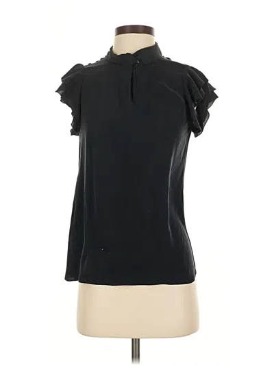 Pre-owned Elie Tahari Short Sleeve Blouse In Black