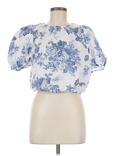 Pre-owned Elie Tahari Short Sleeve Blouse In Blue