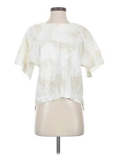 Pre-owned Elie Tahari Short Sleeve Blouse In Ivory