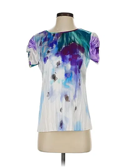Pre-owned Elie Tahari Short Sleeve Blouse In Purple