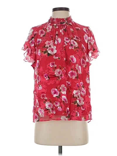 Pre-owned Elie Tahari Short Sleeve Blouse In Red