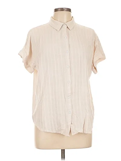 Pre-owned Elie Tahari Short Sleeve Blouse In Tan