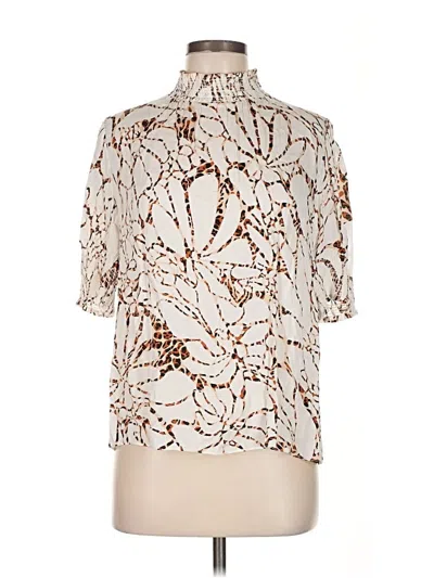 Pre-owned Elie Tahari Short Sleeve Blouse In White
