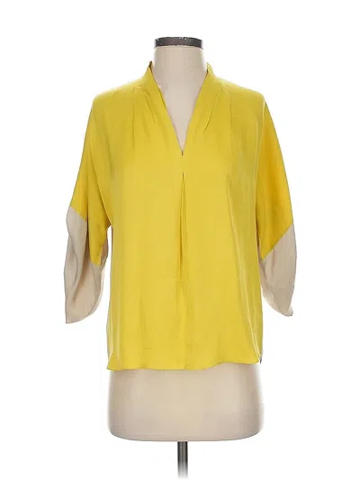 Pre-owned Elie Tahari Short Sleeve Blouse In Yellow