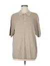 Elie Tahari Short Sleeve Polo Shirt In Brown