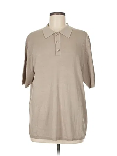 Elie Tahari Short Sleeve Polo Shirt In Brown