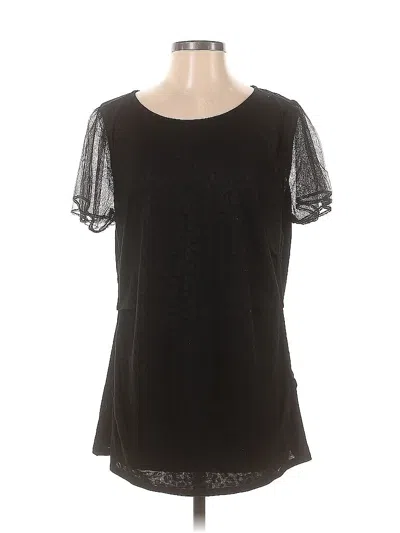 Pre-owned Elie Tahari Short Sleeve Top Black Cold Shoulder Neckline Tops
