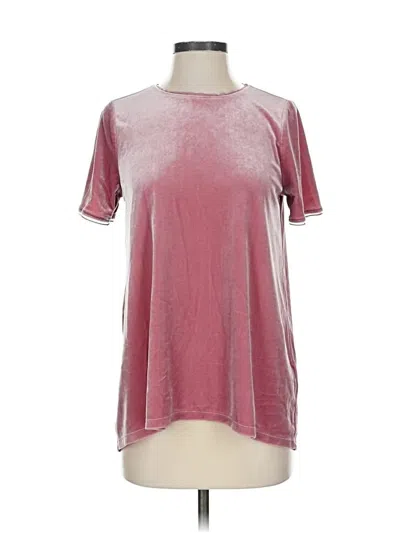 Pre-owned Elie Tahari Short Sleeve Top Pink Crew Neck Tops