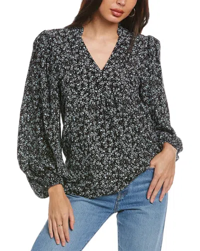 Elie Tahari Silk Blouse In Night Floral Print