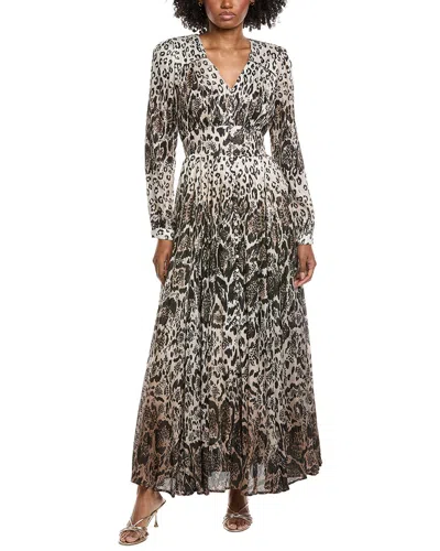 Elie Tahari Silk-blend Maxi Shirtdress In Animal Print