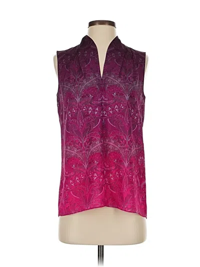 Pre-owned Elie Tahari Sleeveless Blouse In Burgundy