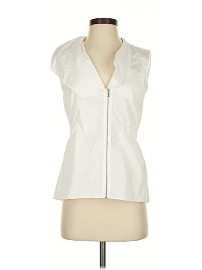 Pre-owned Elie Tahari Sleeveless Blouse In White