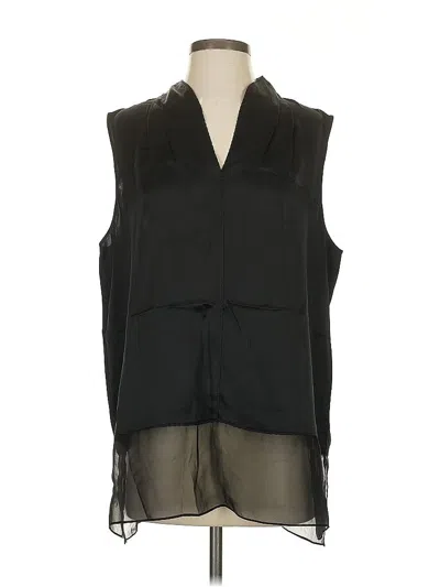 Pre-owned Elie Tahari Sleeveless Silk Top Black Halter Neckline Tops