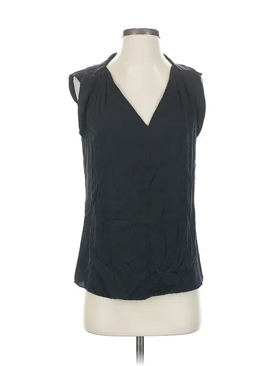Pre-owned Elie Tahari Sleeveless Silk Top Black V Neck Tops