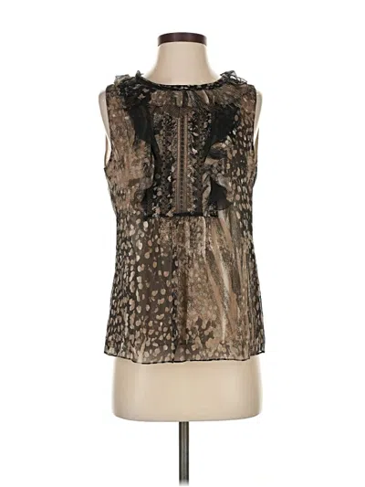 Pre-owned Elie Tahari Sleeveless Silk Top Blue Keyhole Neckline Tops