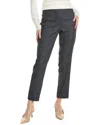 Elie Tahari Slim Linen-blend Pant In Blue