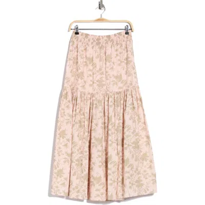 Elie Tahari Smocked Waist Tiered Midi Skirt In Multi