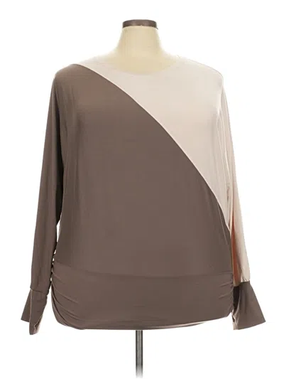 Pre-owned Elie Tahari Sport Long Sleeve Blouse In Brown