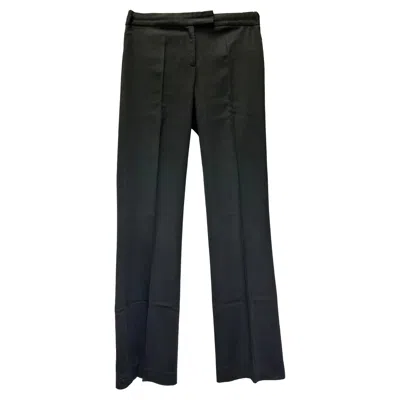 Pre-owned Elie Tahari Straight-leg Trousers In Black Wool