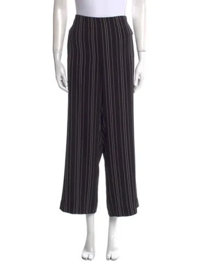 Pre-owned Elie Tahari Striped Wide Leg Pants In Black