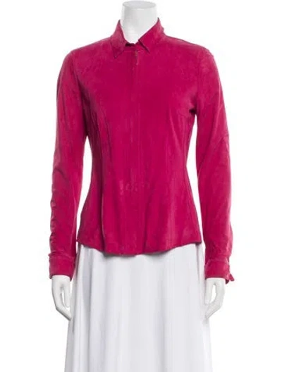 Pre-owned Elie Tahari Suede Jacket In Pink