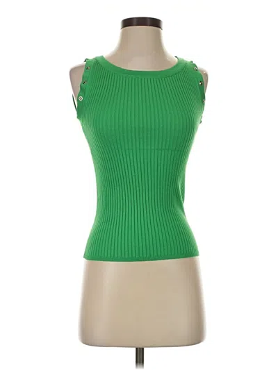 Pre-owned Elie Tahari Tank Top Green Strapless Neckline Tops