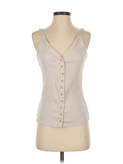 Pre-owned Elie Tahari Tank Top Tan Plunge Neckline Tops In Brown