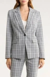 Elie Tahari Taylor Plaid Blazer In Gray