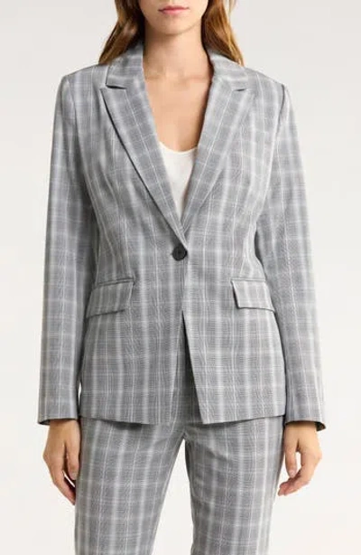 Elie Tahari Taylor Plaid Blazer In Gray